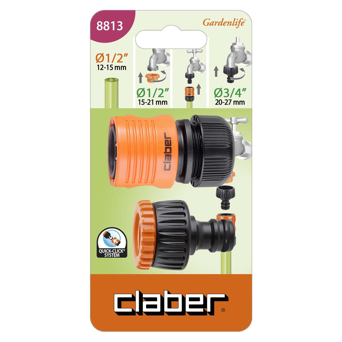 Tap connector and 1/2" coupling set